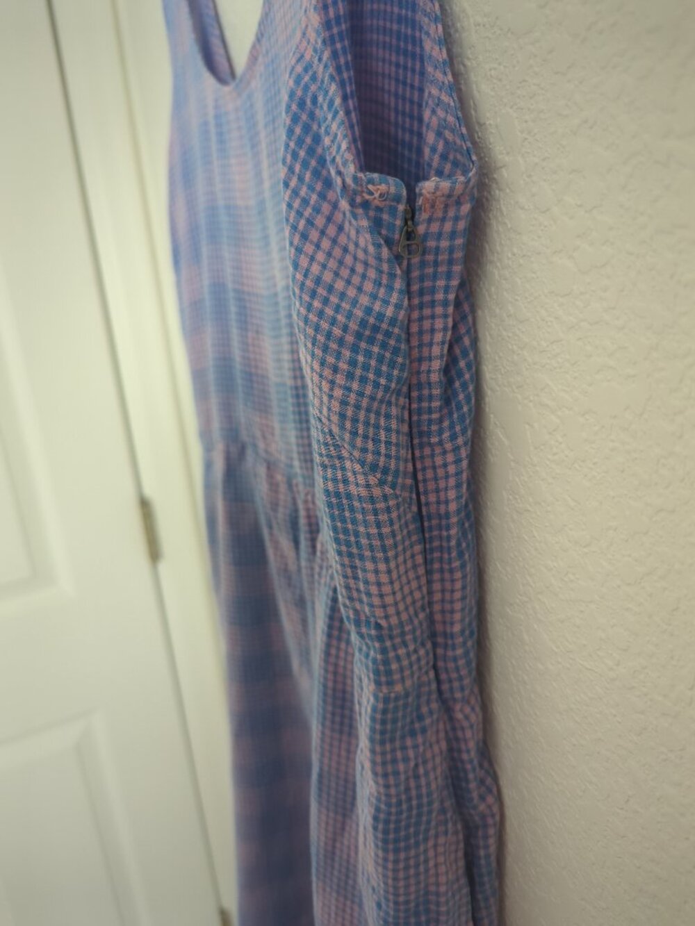 Patagonia Garden Island Blue Pink Plaid Jumpsuit Medium - Picture 9 of 12